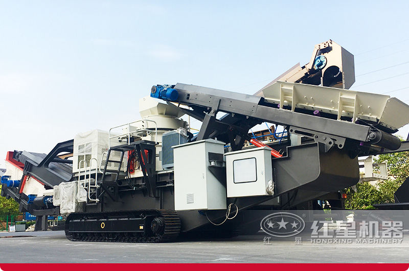履帶式建筑垃圾破碎機：配圓錐破＋振動篩，建筑垃圾中細(xì)碎