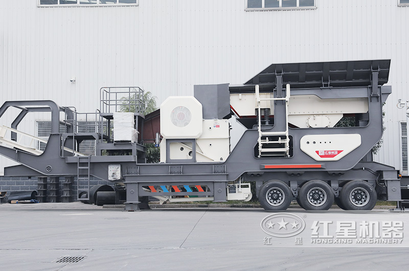 車載移動碎石機：移動顎破機，石頭一段粗碎加工