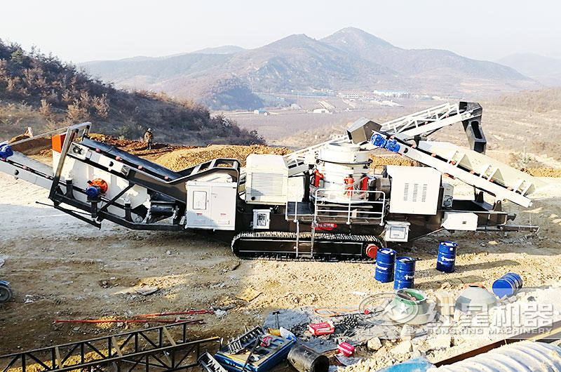 履帶式石頭破碎機(jī)船型機(jī)身，耐磨抗壓