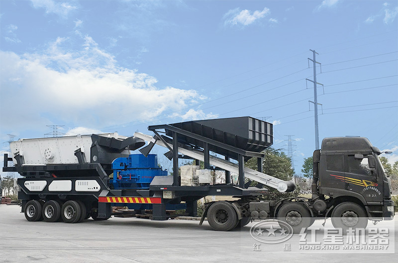 輪胎式移動車載打砂機，車頭拉著走，輕松上路安裝便捷
