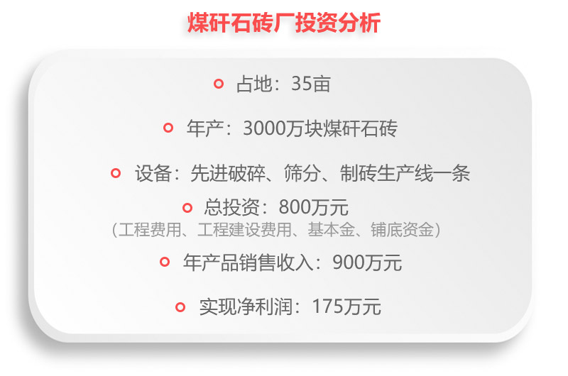 煤矸石磚廠投資分析，利潤(rùn)一覽表